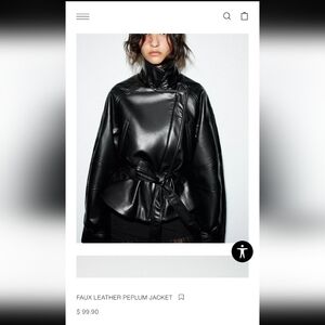SOLD OUT Zara Faux Leather Peplum Jacket Black XL NWT Influencer Favorite!